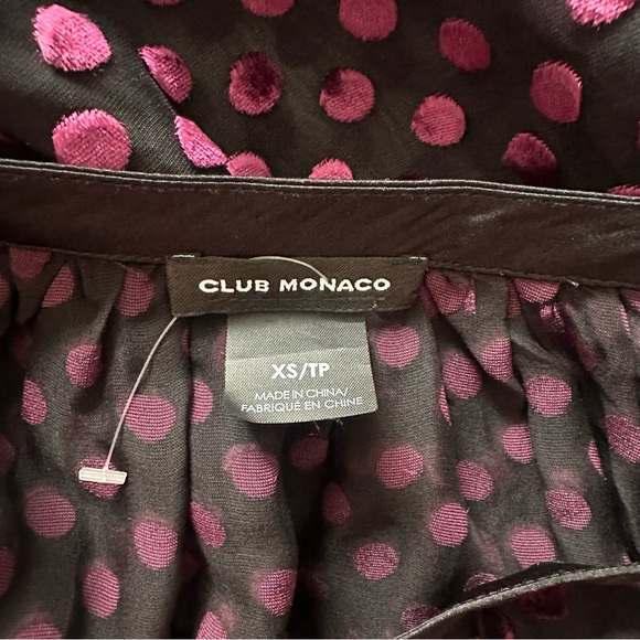 Club Monaco Silk Blend Sheer Polka Dot Top size XS - Picture 7 of 7